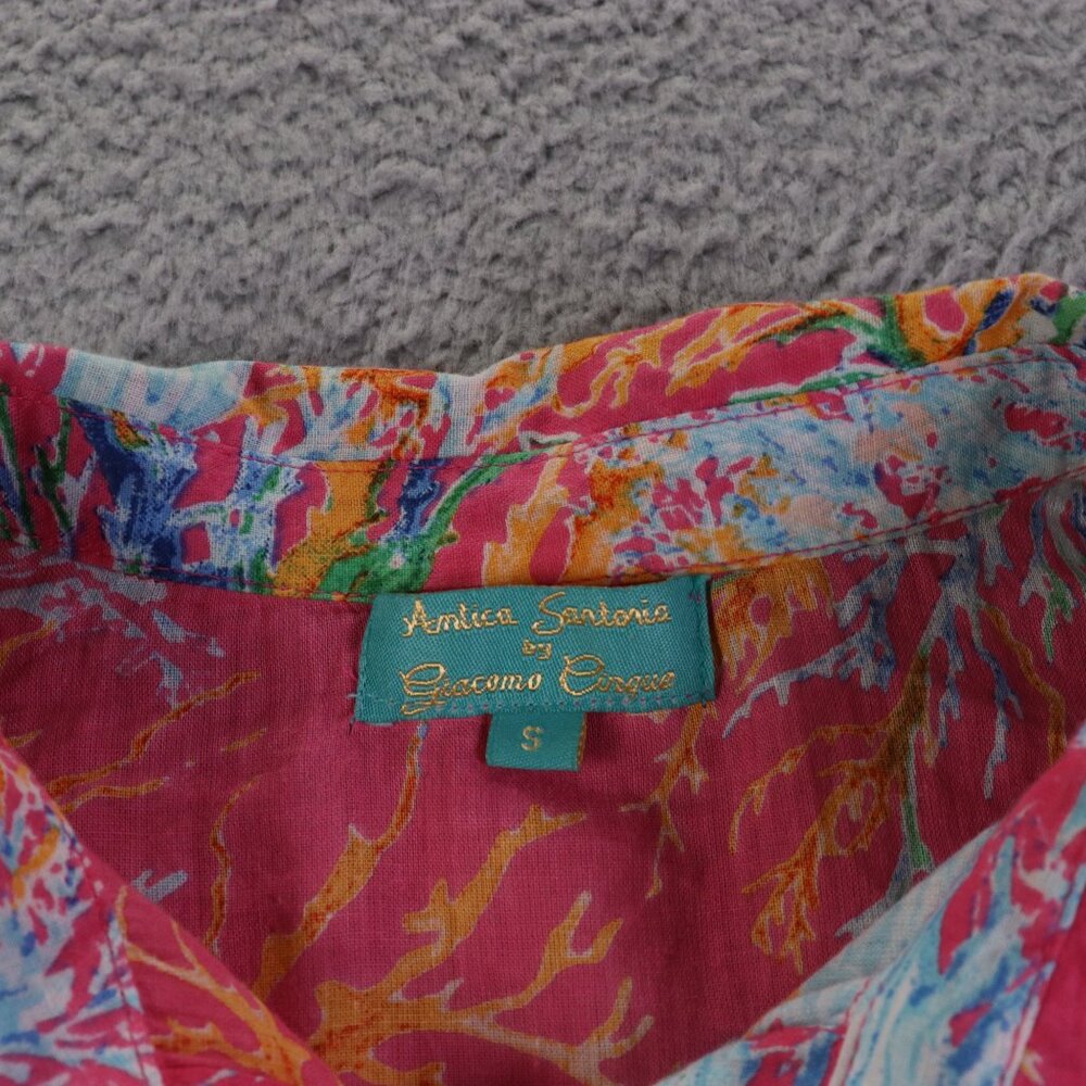 Amtica Santoria Top Womens S Pink Colorful Embroidery Boho by Giacomo Cinque - Picture 4 of 12